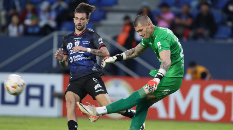 Lautaro Díaz, durante el partido de Independiente del Valle por Copa Libertadores, el 30 de mayo de 2024.