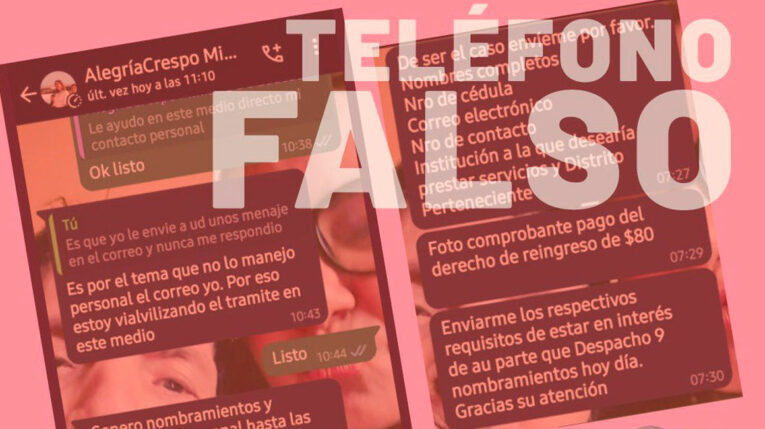 Alerta de estafa: Falsa cuenta ofrece nombramientos en el Ministerio de Educación