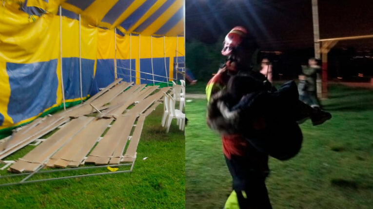 12 personas heridas por caída de graderío en un circo de Amaguaña