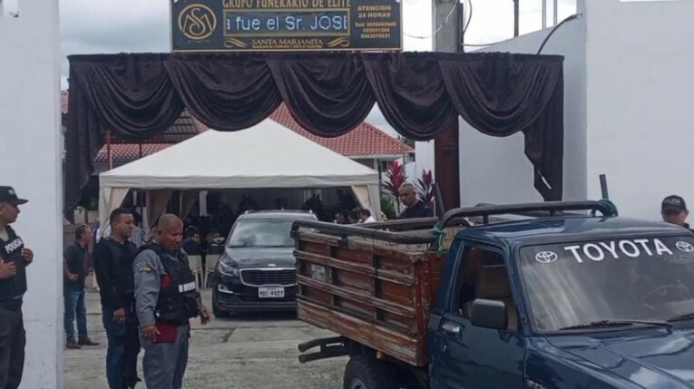 Funeral del excandidato a la alcaldía de Portoviejo, José Miguel Mendoza, asesinado el 2 de julio de 2024.