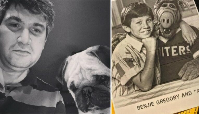 El actor Benji Gregory de adulto y de niño, cuando participaba en 'Alf'.