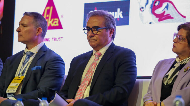 Ministro de Energía, Antonio Goncalves, en la inauguración de la feria Expominas, en Quito, el 10 de julio de 2024.