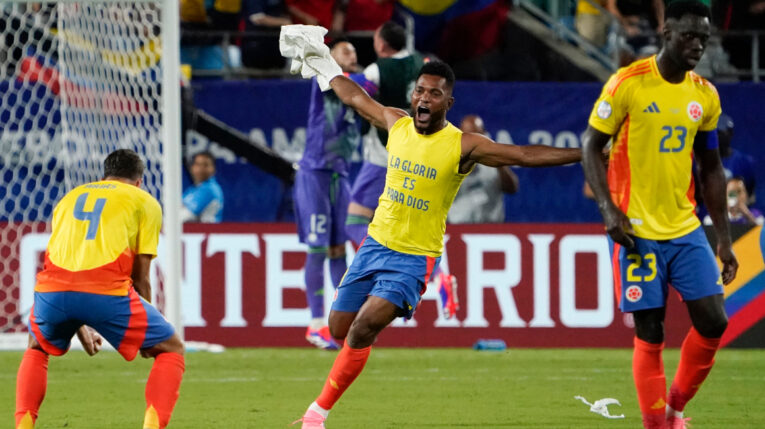 Jugadores de la selección de Colombia en el partido ante Uruguay, 10 de julio de 2024.