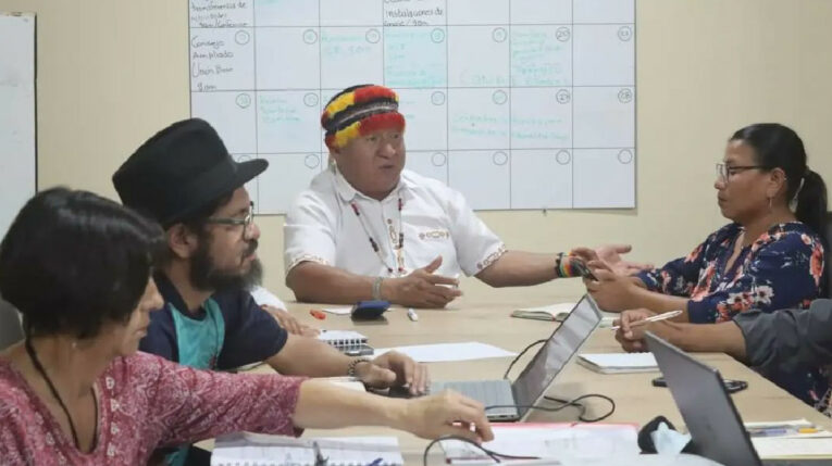 Dirigentes de la Confenaie en una reunión el 8 de julio de 2024.