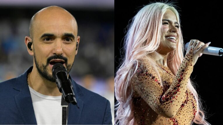 Abel Pinto, cantante argentino y Karol G, cantante colombiana, 13 de julio de 2024.