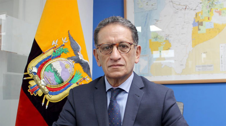 Juan Carlos Bermeo, durante su posesión como gerente de Petroamazonas, en enero de 2020.