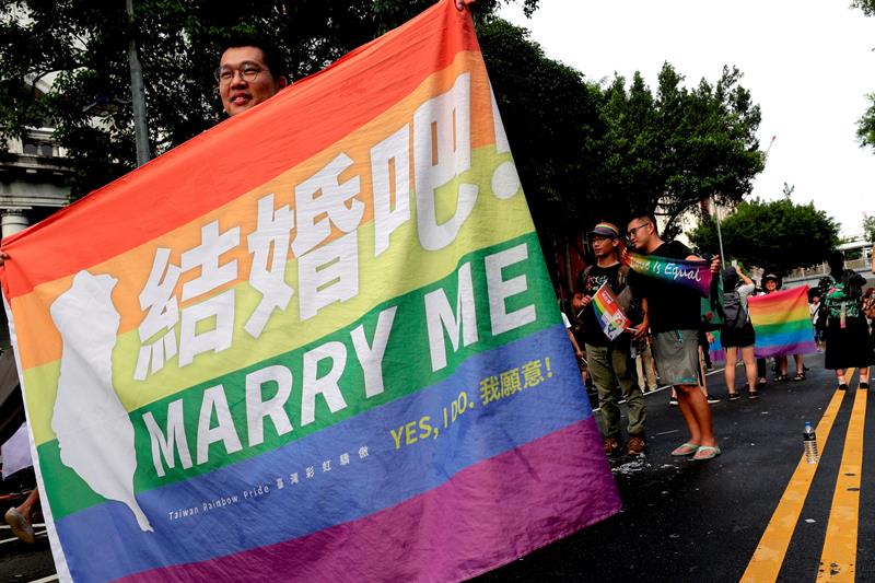 El amor se ha impuesto al odio, y la igualdad, a la discriminación gritaban los manifestantes en Taiwán 