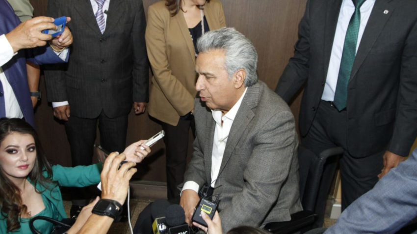 El presidente Lenín Moreno visitó a Julio César Trujillo el 16 de mayo del 2019.