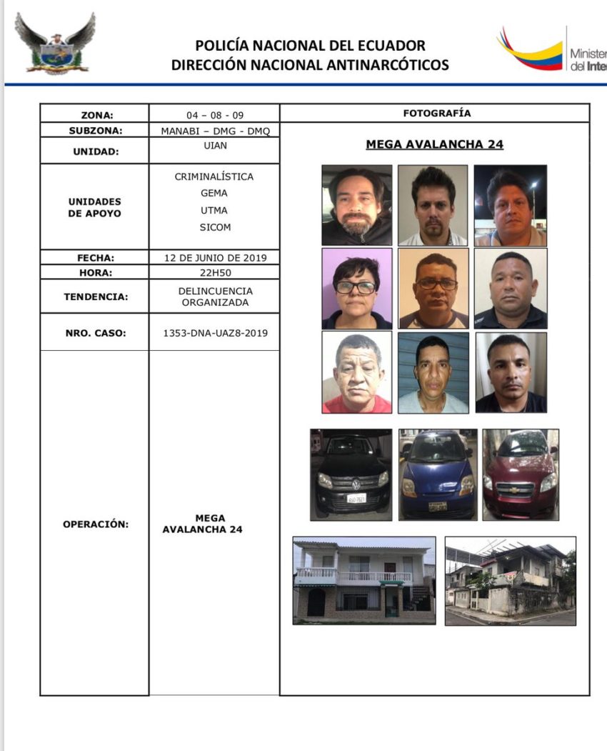Los nueve detenidos por tráfico de drogas en el operativo Mega Avalancha 24