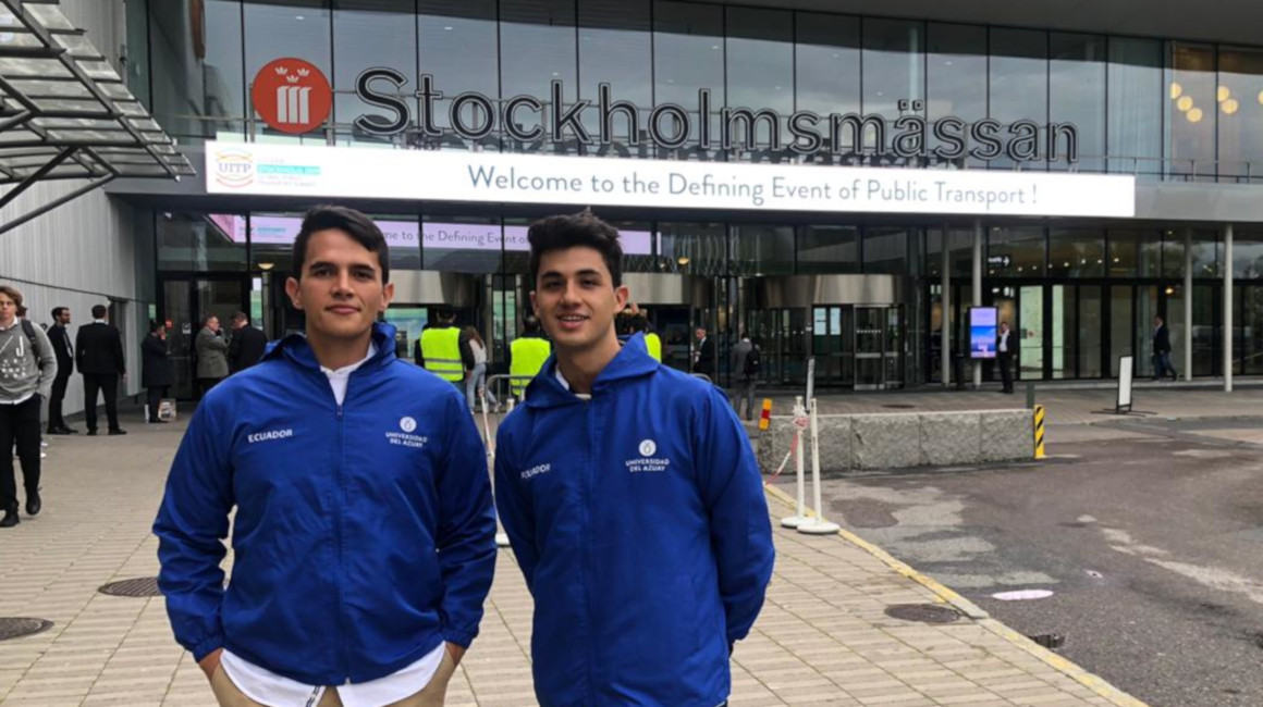 Juan Diego Cordero y Francisco Vicuña, cuencanos ganadores de la hackaton en Estocolmo