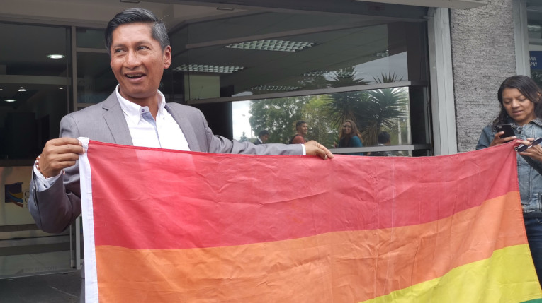 Efraín Soria, activista por los derechos de los LGBTI, en la Corte Constitucional, el miércoles 12 de junio de 2019