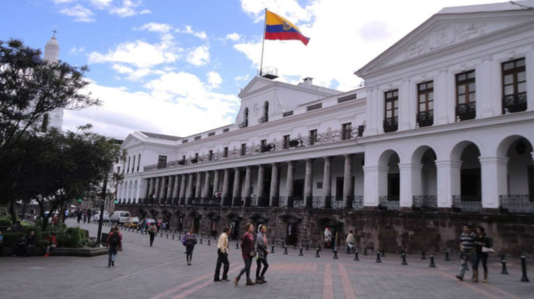 El Palacio de Carondelet, ubicado en el Centro Histórico de Quito.