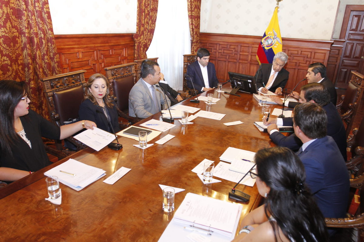 El presidente Lenín Moreno mantuvo una reunión con el gabinete económico el 27 de agosto, en Carondelet.