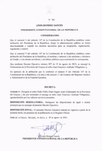 Decreto Gobernación del Guayas