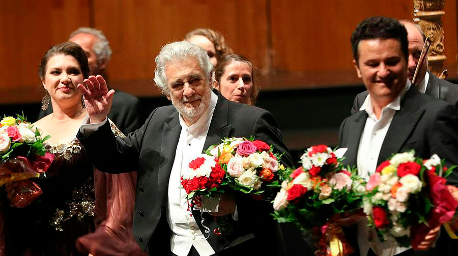 Plácido Domingo, cuando fue ovacionado en el Festival de Salzburgo, tras las primeras denuncias de acoso.