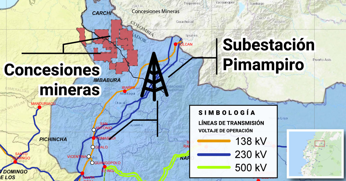 La Subestación Pimampiro permitirá que la energía eléctrica llegue a los proyectos mineros de Imbabura y Carchi