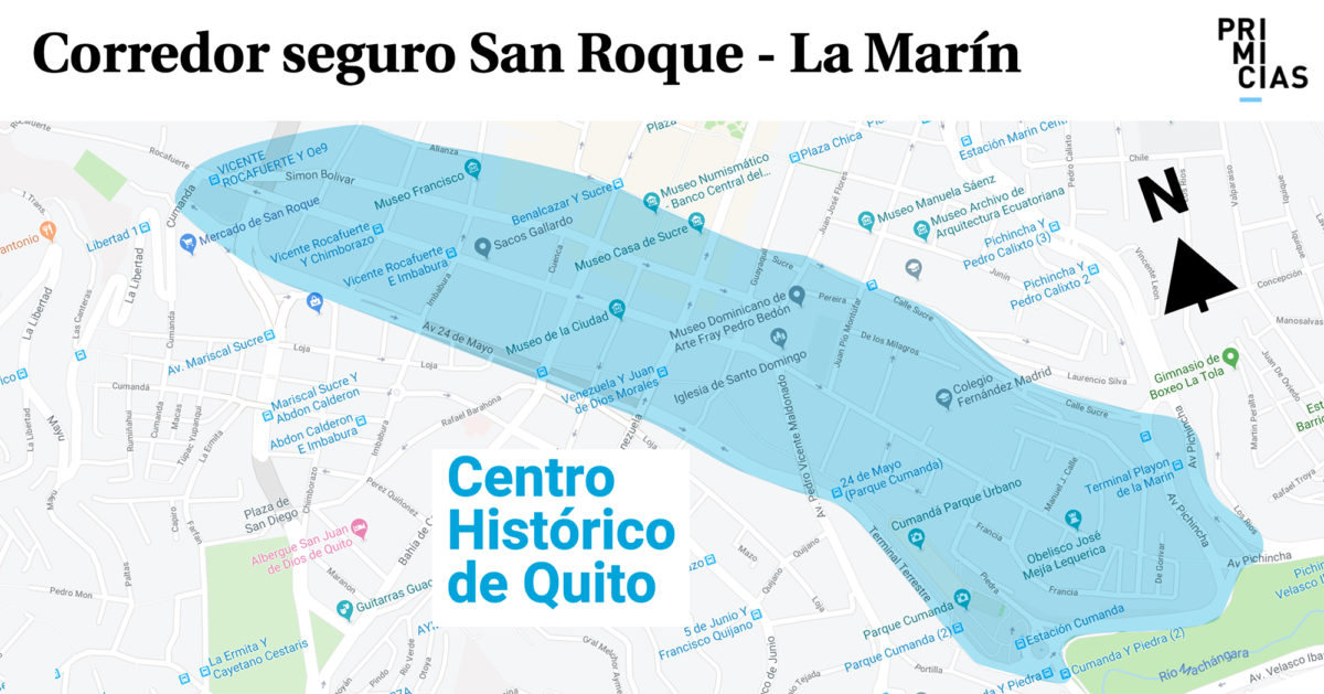 El corredor comprende el barrio San Roque hasta La Marín.