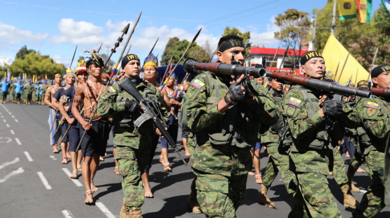 La mañana de este viernes, 9 de agosto de 2019, se realizó un festejo militar al sur de Quito.