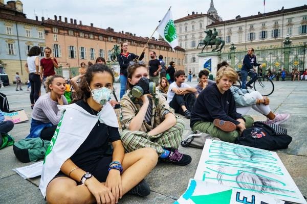 En Italia también se unieron a la manifestación contra el cambio climático. 