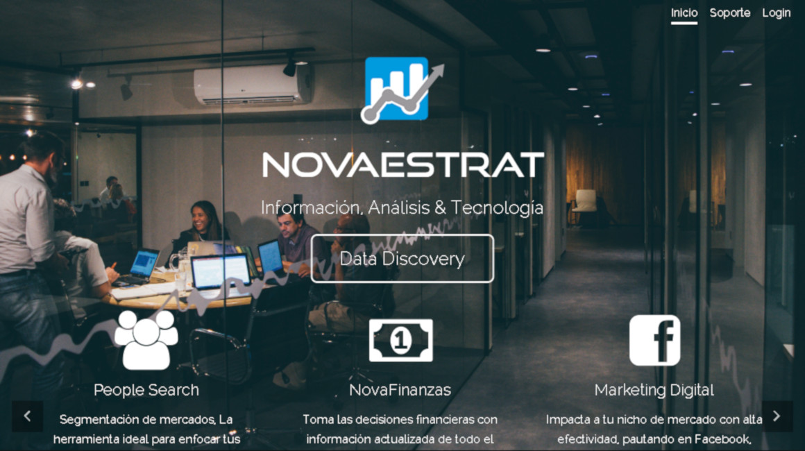 La página web de la empresa Novaestrat describía las actividades a las que se dedicaba la empresa. 