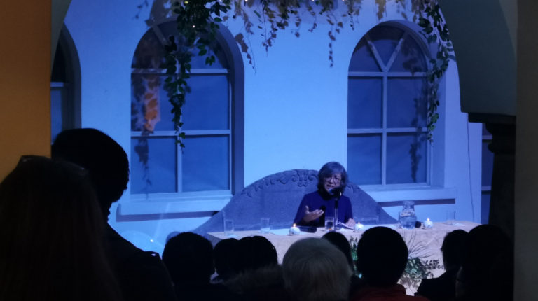 Cristina Rivera Garza en plena intervención en el Centro Cultural Benjamín, el pasado 23 de octubre de 2019