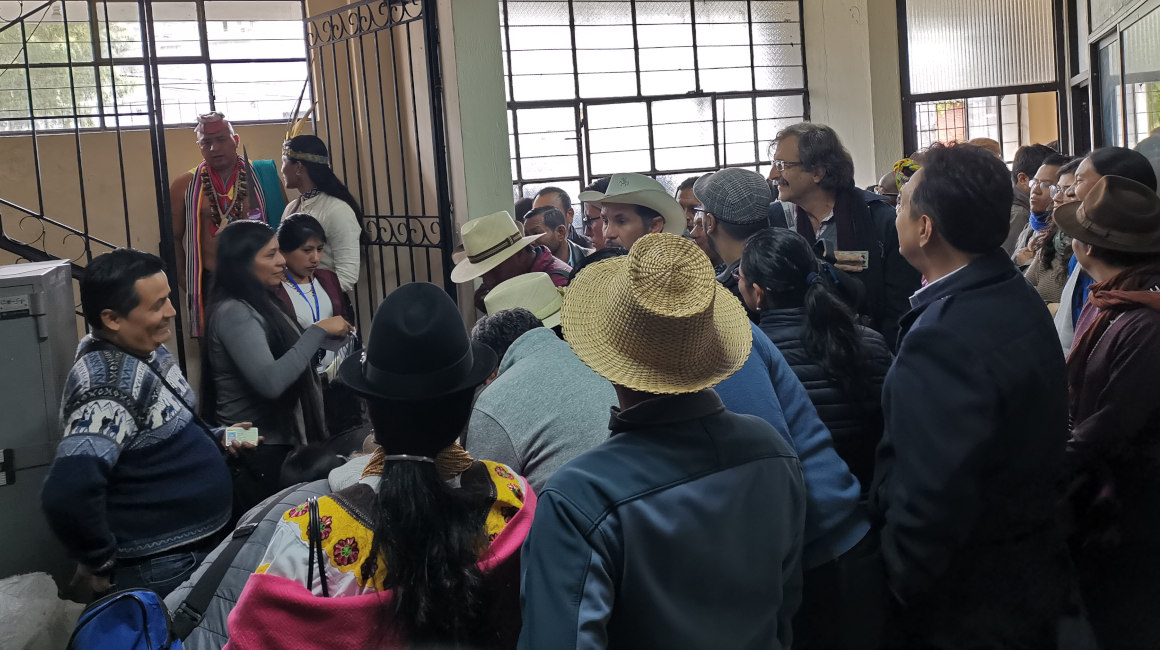 El Parlamento Popular instaló su sesión en Quito, en la casa de la Conaie, el 25 de octubre de 2019.
