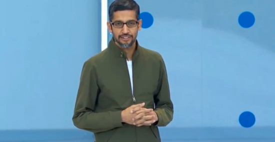 Sundar Pichai, CEO de Google, durante una conferencia en 2018.