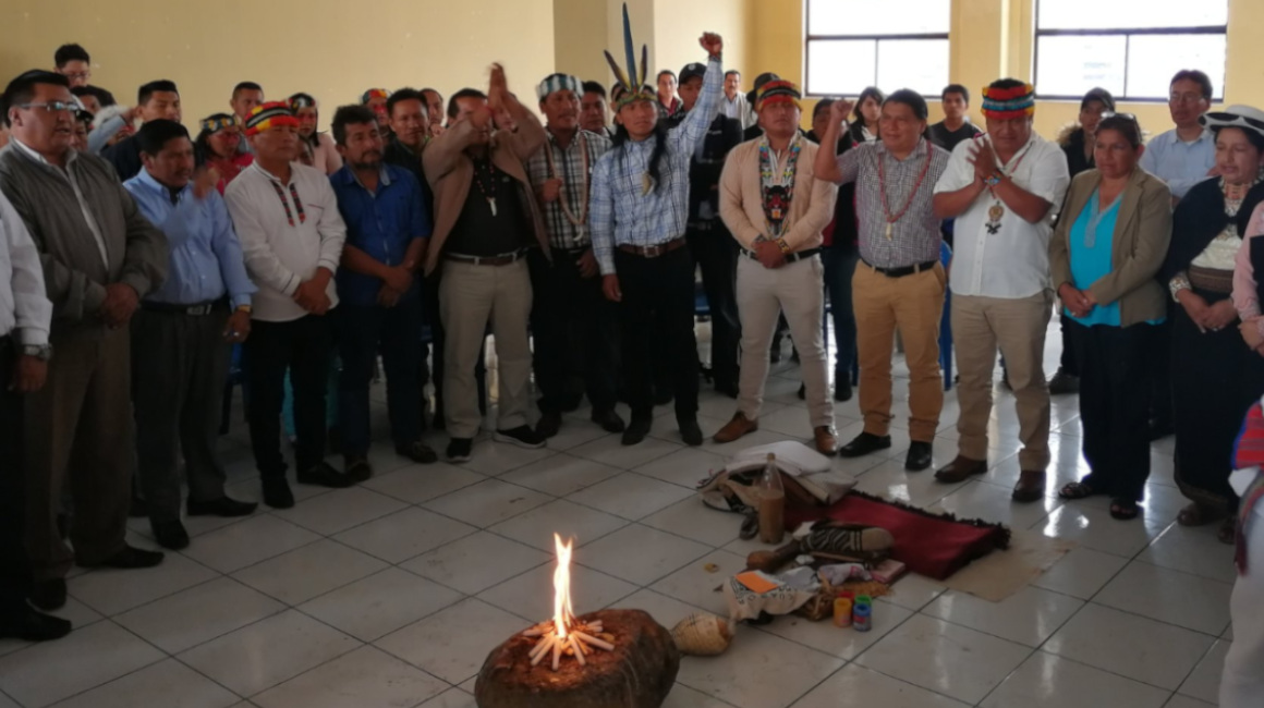 El Consejo Ampliado de la Conaie se instaló en Quito, el 23 de octubre de 2019.