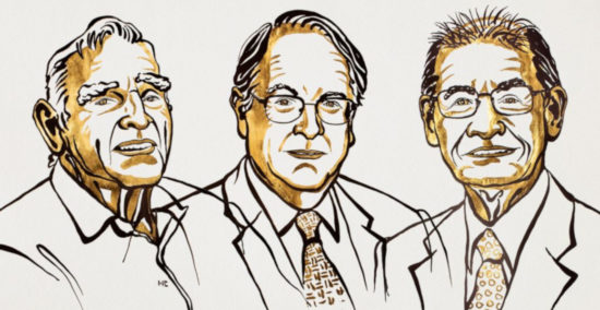 Caricatura de los ganadores del Premio Nobel de Química.