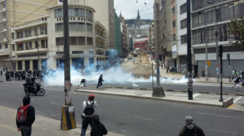 Lunes 7 de octrubre, manifestaciones en Quito