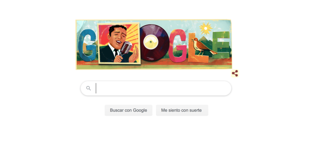 El Doodle de Google que celebra los 84 años de Julio Jaramillo.