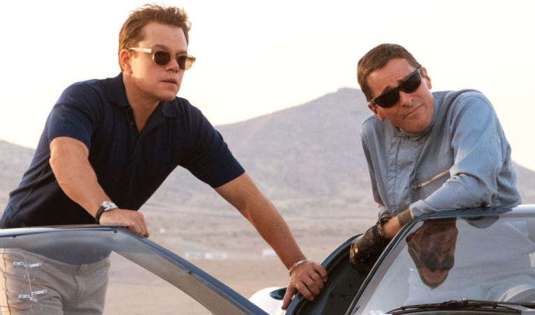 Matt Damon y Christian Bale en el set de grabación del filme. 