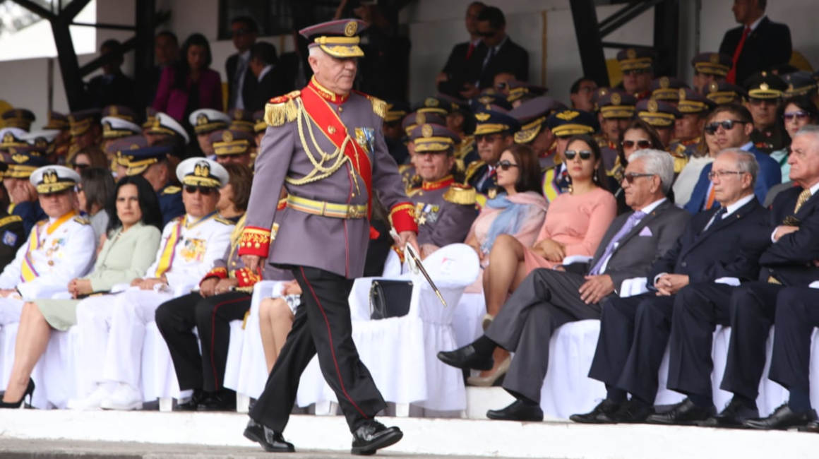Luis Lara Jaramillo, jefe del Comando Conjunto de las Fuerzas Armadas, el 12 de noviembre, en Parcayacu. 
