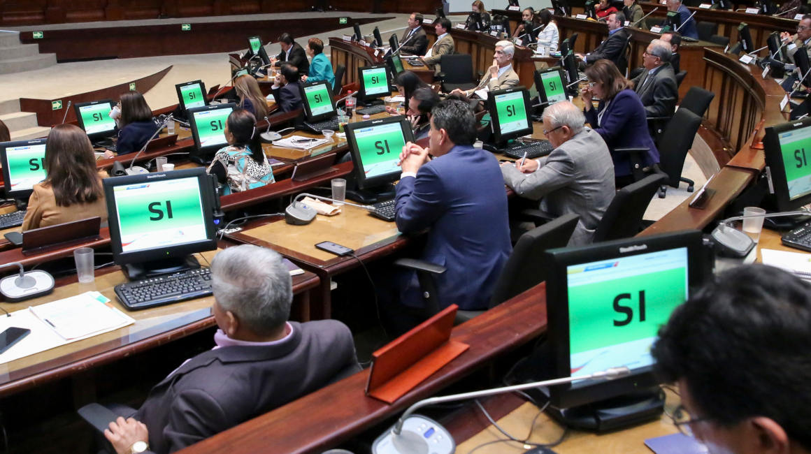 Imagen captada durante la votación del Pleno de la Asamblea, del 17 de diciembre, para desestimar los artículos declarados inconstitucionales.