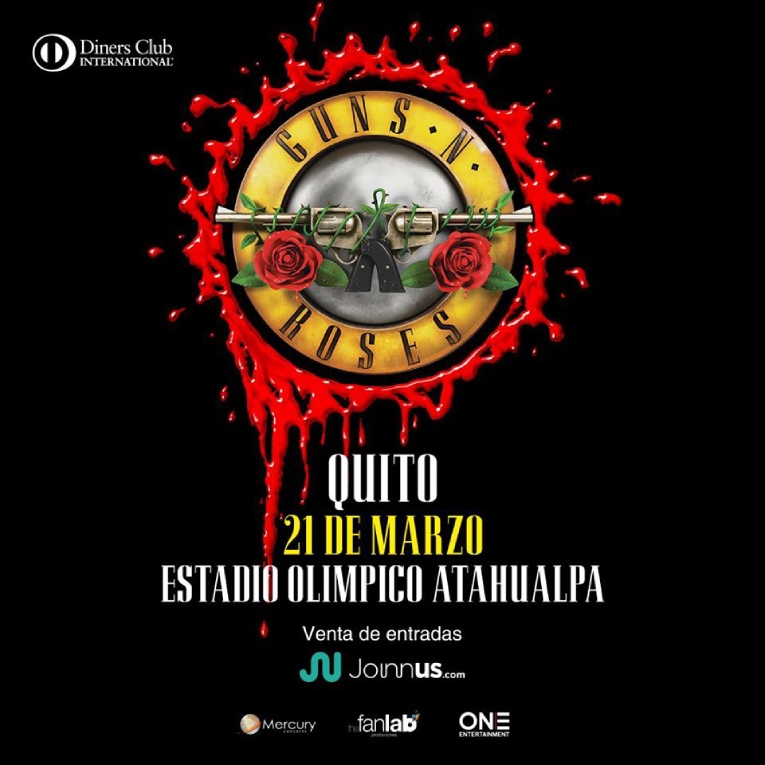 Anuncio del concierto de Guns n´ Roses en Ecuador.