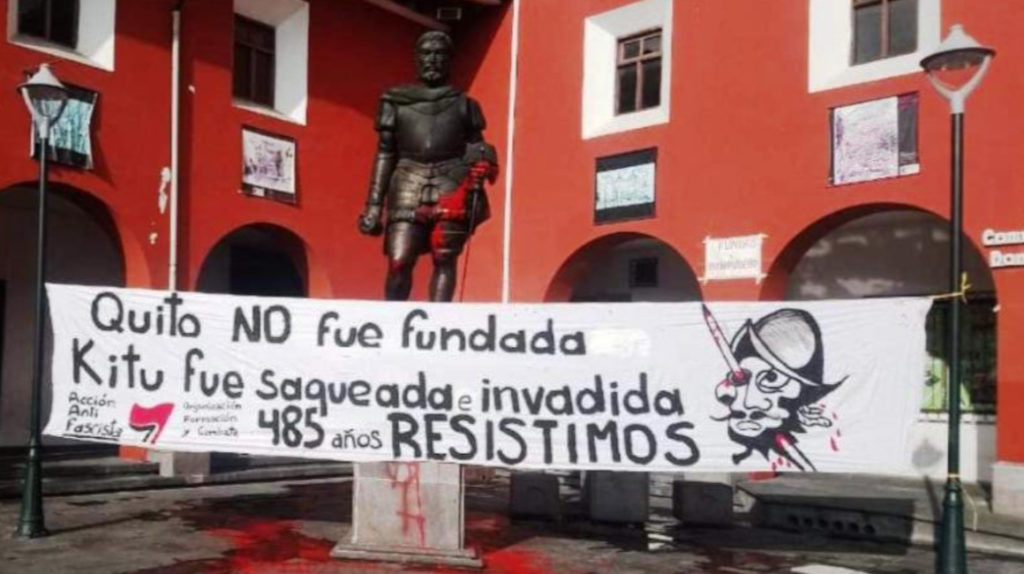 Monumentos de Quito fueron vandalizados el 6 de diciembre