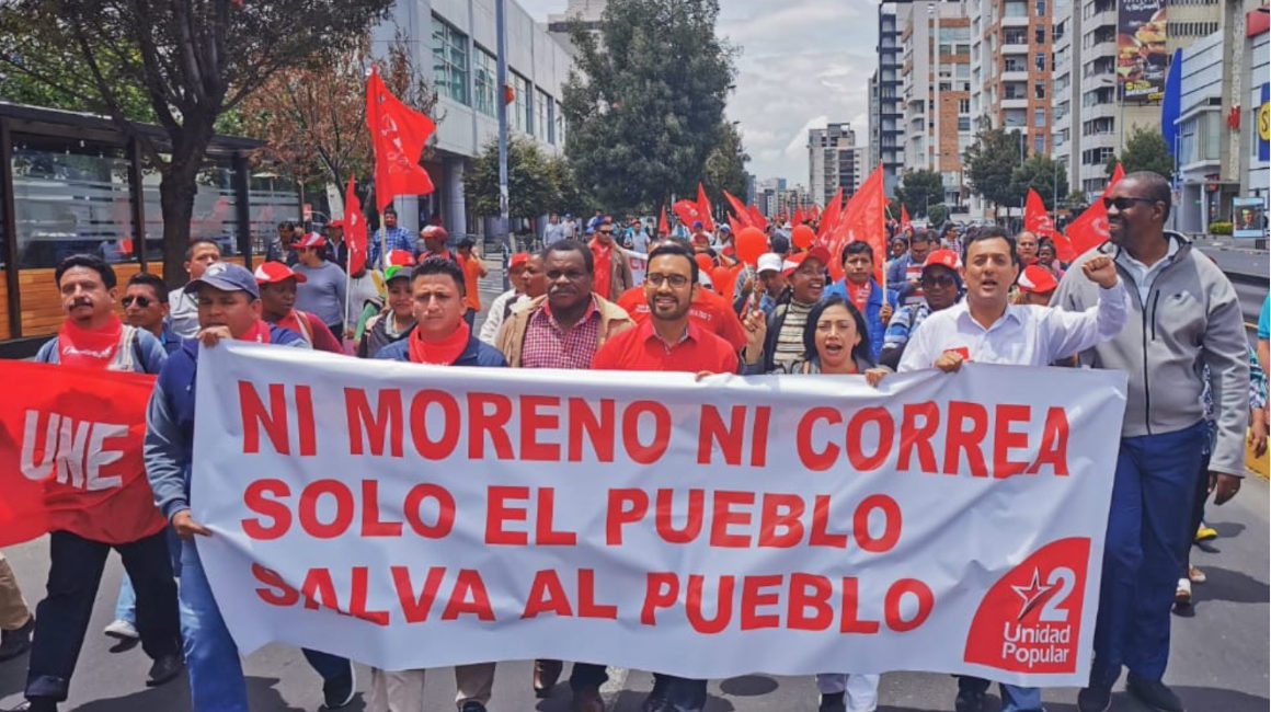 El 2 de octubre de 2019 , Unidad Popular se manifestó afuera del Consejo Nacional Electoral (CNE), en Quito.