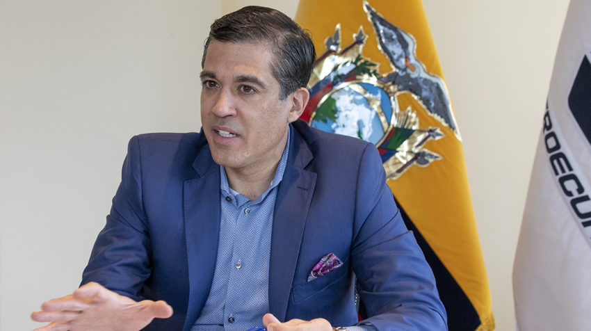 Pablo Flores, Gerente de Petroecuador, durante una entrevista en enero de 2020.
