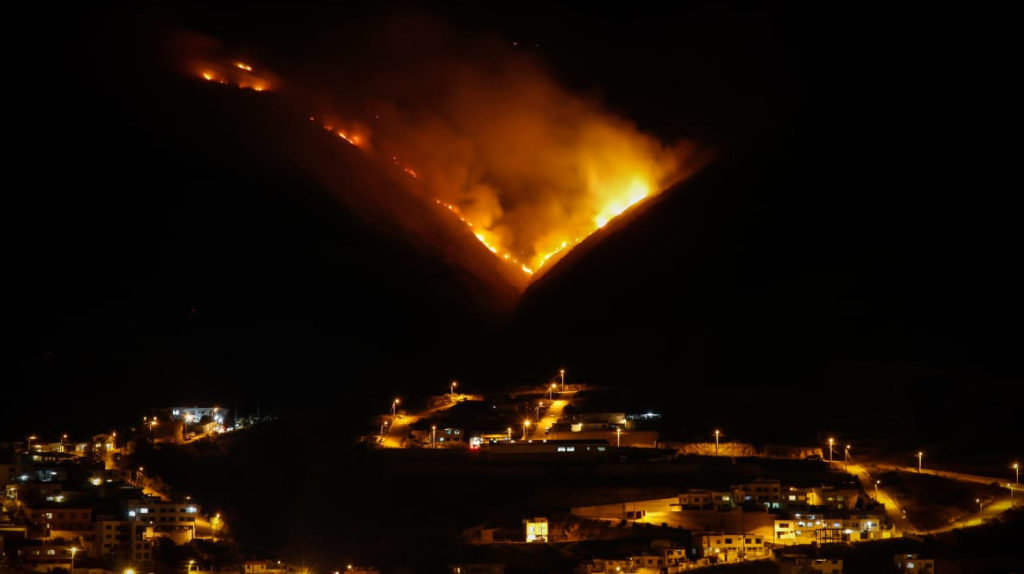 El incendio forestal en cerro Casitagua, en el norte de Quito, fue provocado