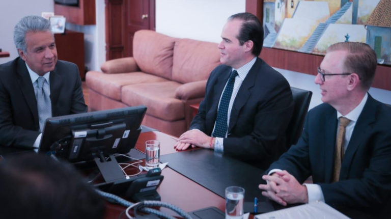 El presidente Moreno recibió a Mauricio Claver-Carone, Asistente Adjunto del Presidente de los Estados Unidos, este 13 de enero.