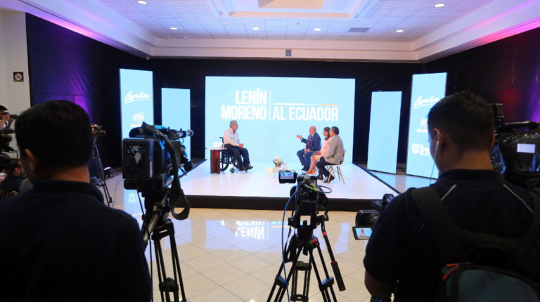 El presidente Lenín Moreno durante una entrevista en Guayaquil, el 20 de diciembre de 2019.