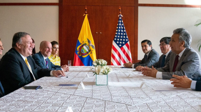 El 20 de julio de 2019, el secretario de Estado Mike Pompeo, se reunió con el presidente Moreno en Quito.