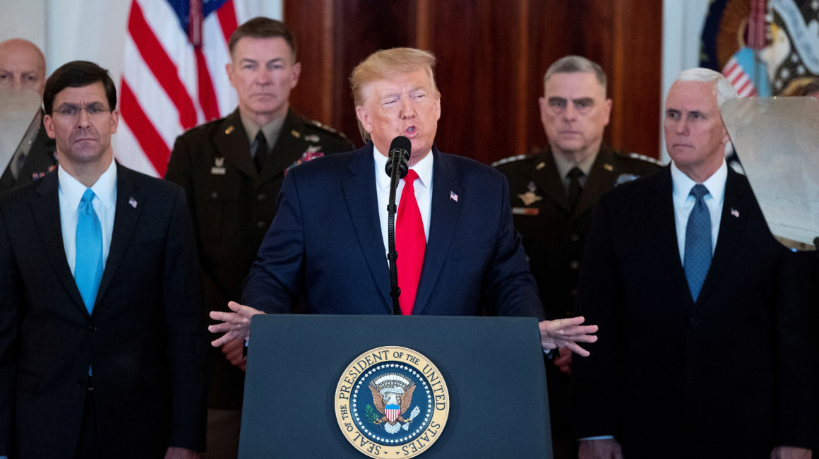 Donald Trump, presidente de Estados Unidos, en un informe a la nación el 8 de enero de 2020 tras el ataque a dos bases militares en Irak que albergaban tropas estadounidenses.