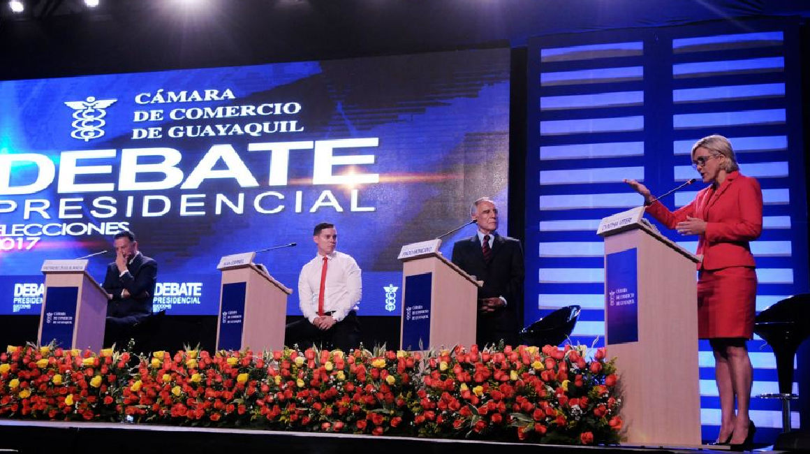 La Cámara de Comercio de Guayaquil organizó un debate de candidatos a la Presidencia el 26 de enero de 2017. El candidato Lenín Moreno (AP) no acudió.