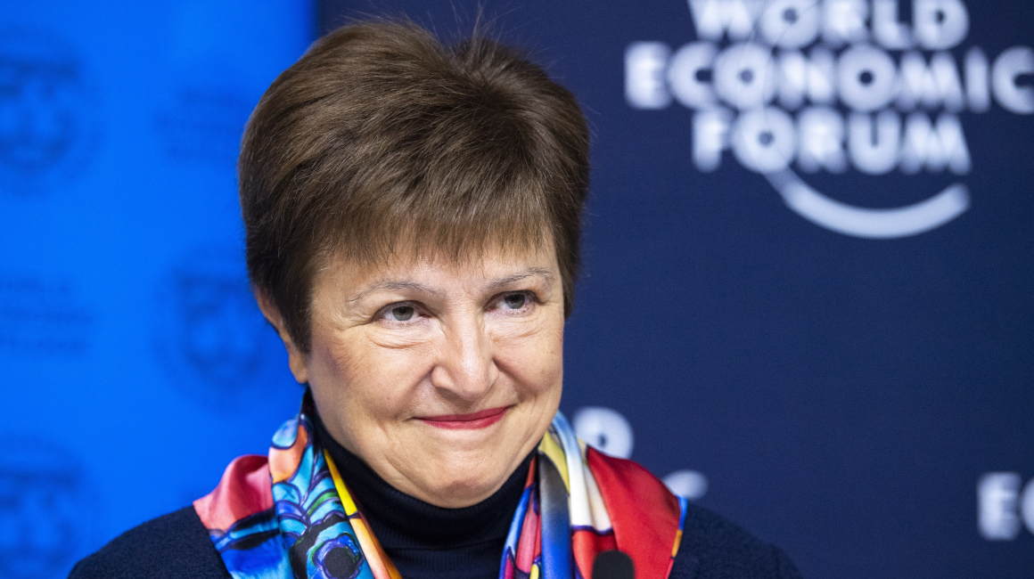 Kristalina Georgieva, durante una reunión del Foro Mundial Económico, en 2020.