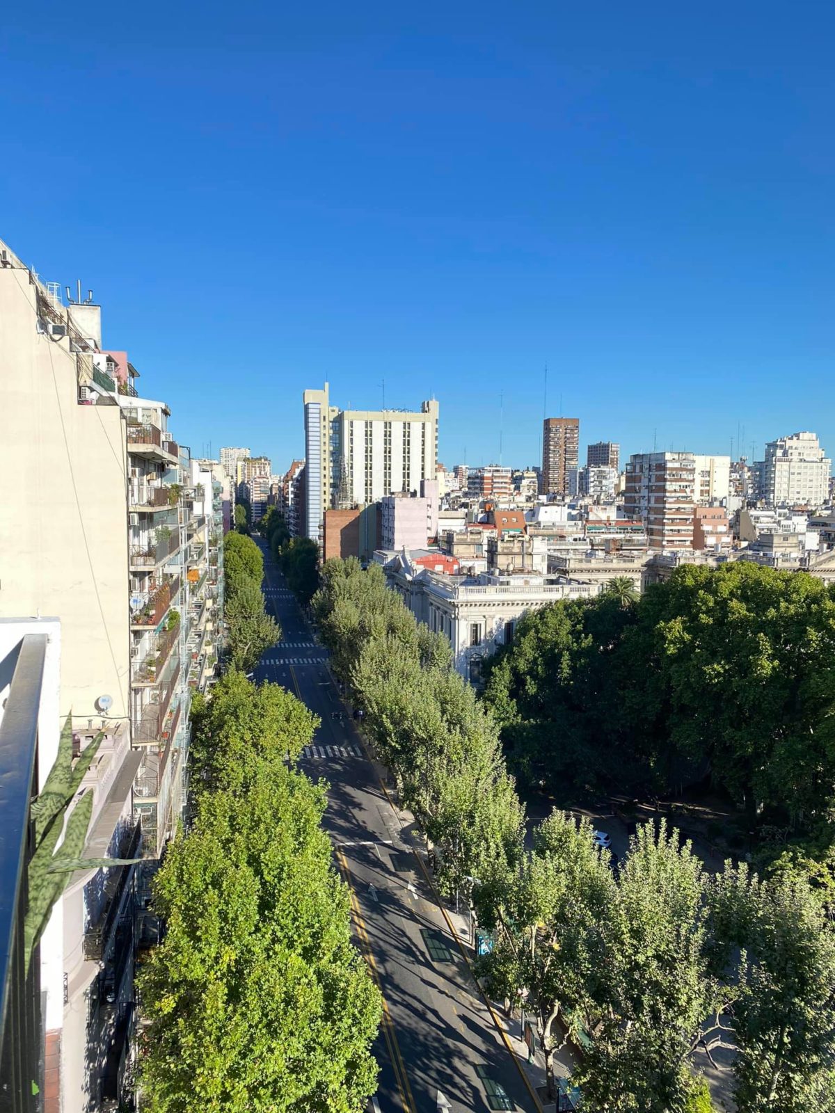 La vista desde el apartamento donde Cecilia Freire se hospeda momentáneamente en Buenos Aires.