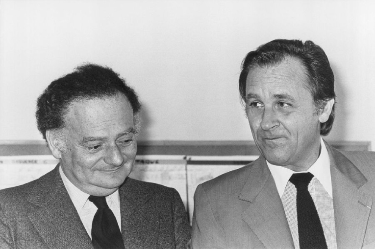 René Goscinny y Albert Uderzo en los años 70.
