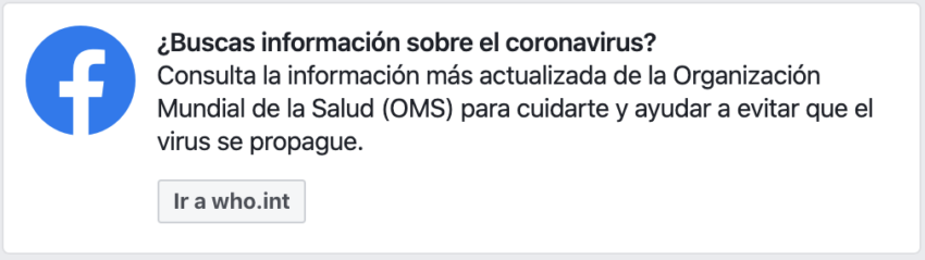 Facebook tiene la opción de buscar información verificada sobre el coronavirus. 