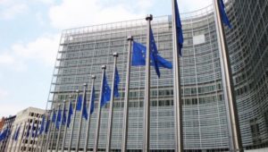 Edificio de la Unión Europea, en Bruselas, Belgica-Rusia