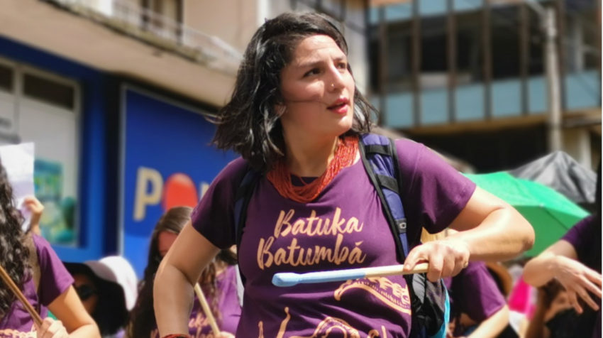 Manifestación en Quito por el Día Internacional de la Mujer, este 8 de marzo de 2020.